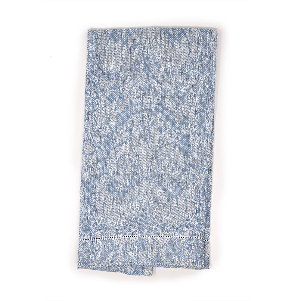 Giglio European Hand Towel w/ Hemstitch, Blue