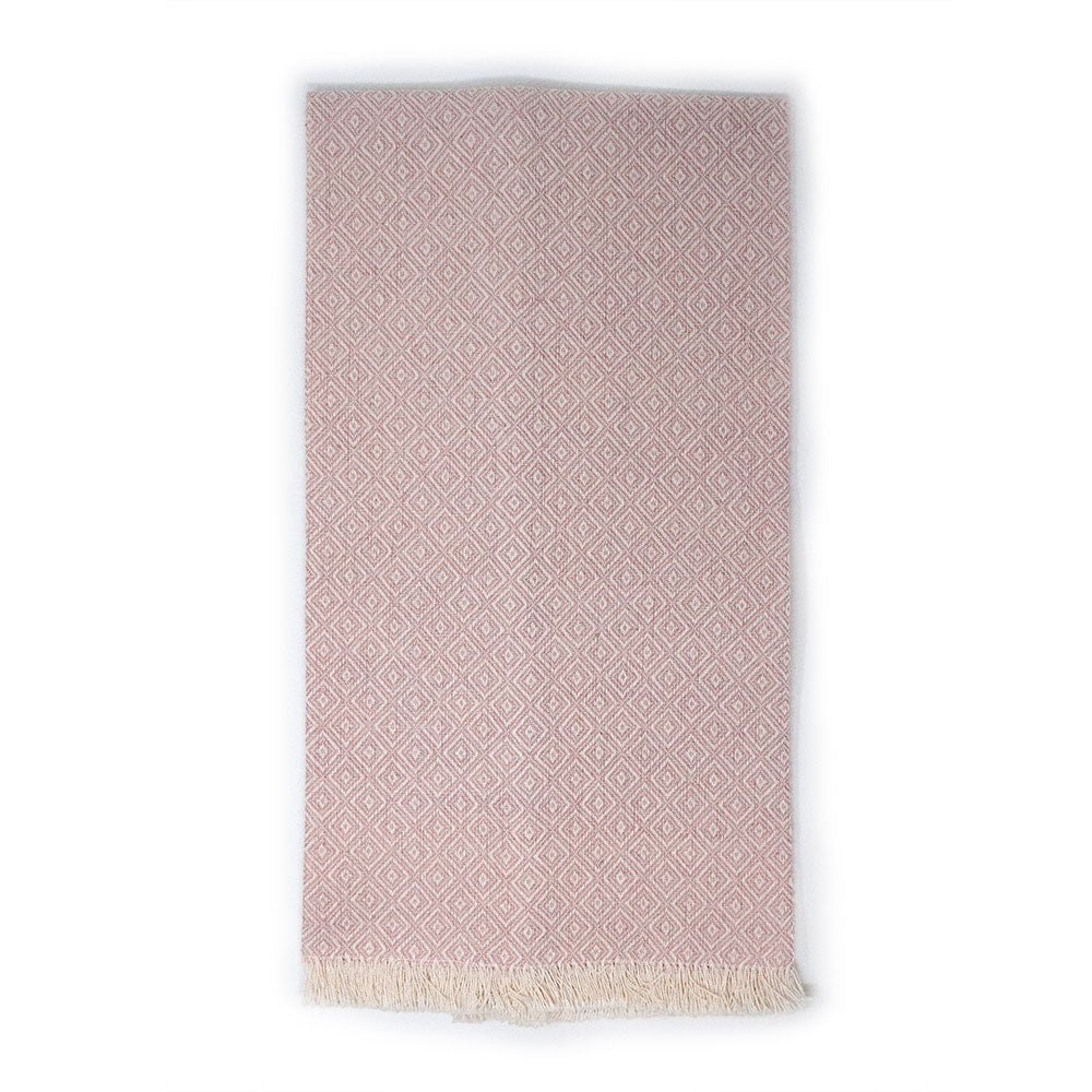 Pienza Frayed Edge Hand Towel, Pink